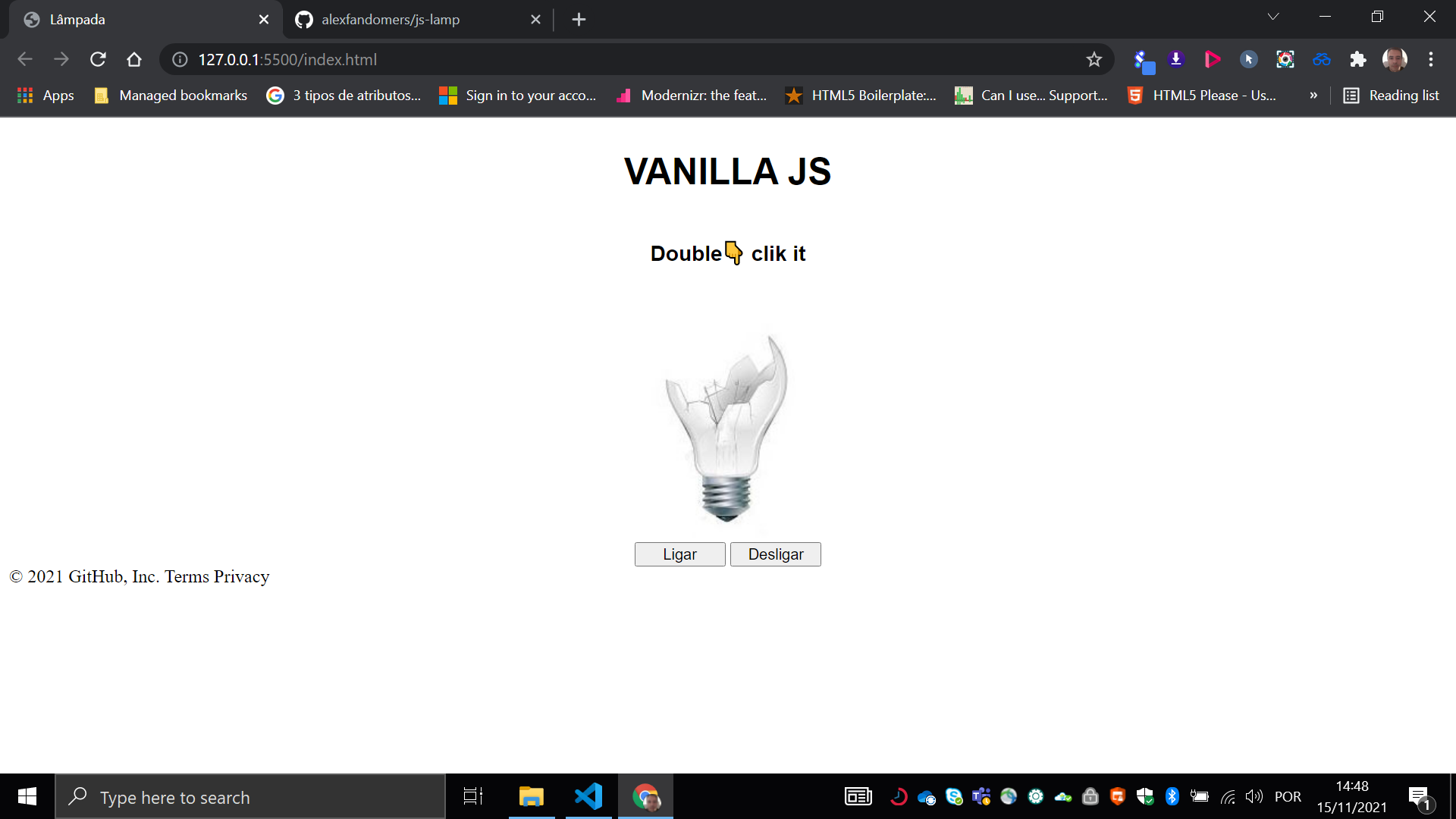 GitHub - alexfandomers/js-lamp