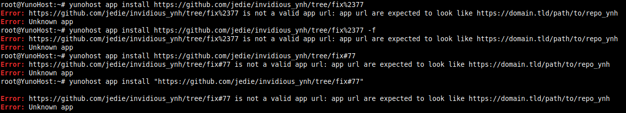 CLI install failed if url contains "#" · Issue #1984 · YunoHost/issues ...