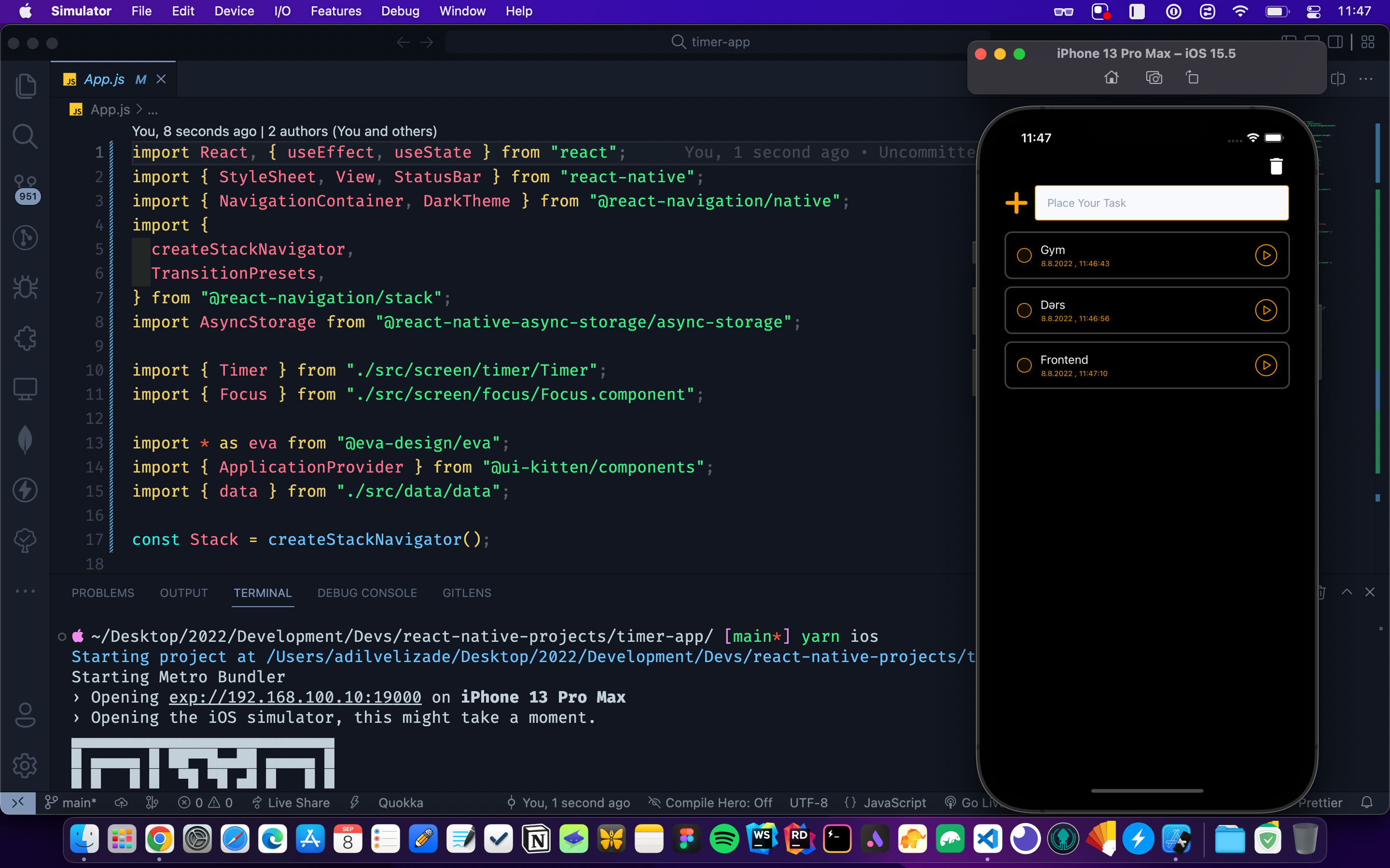 GitHub - adilvalizada/timer-app-with-reactnative: Time tracker app.