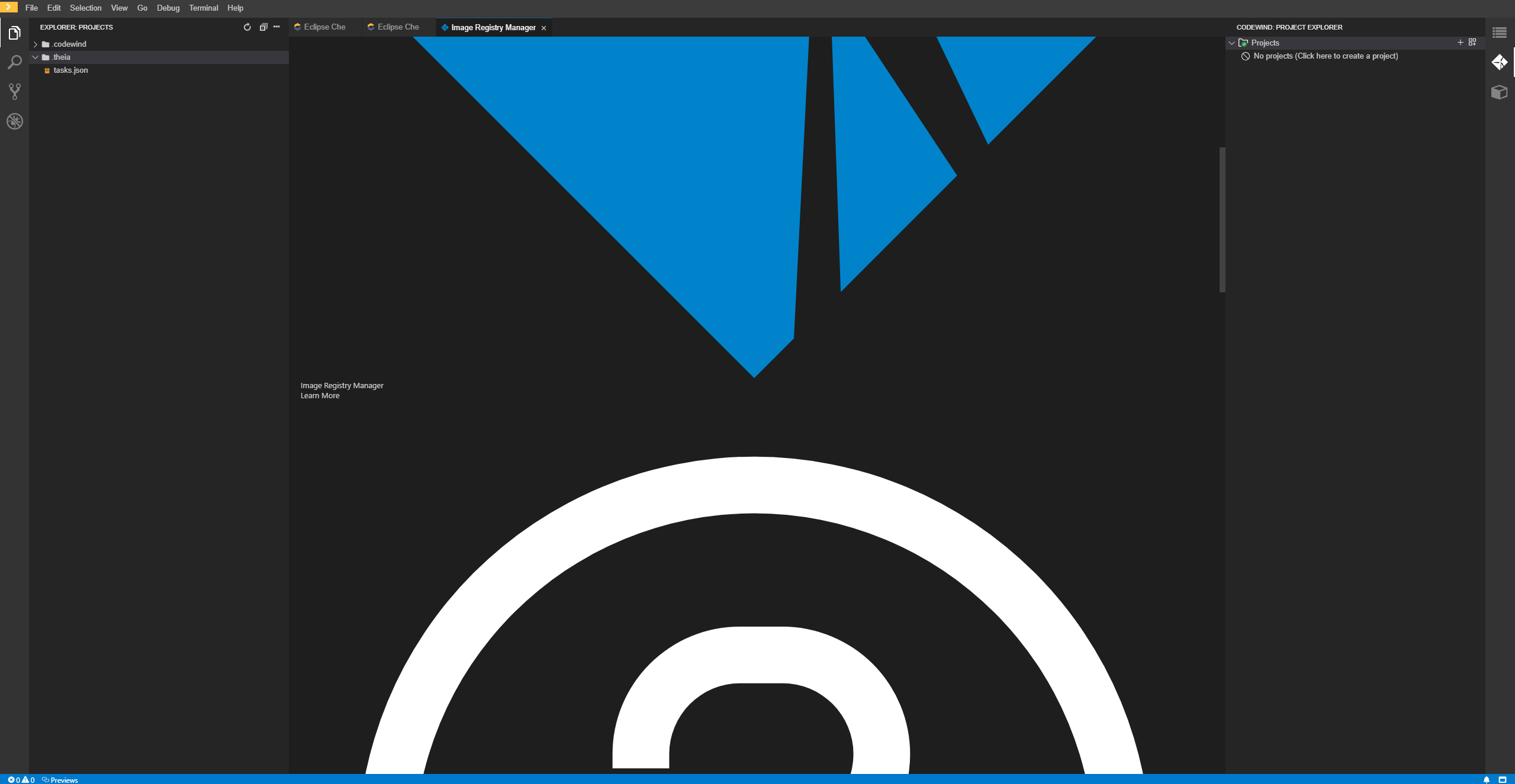 SVT:Image registry manager page is not loaded in right format with Che ...