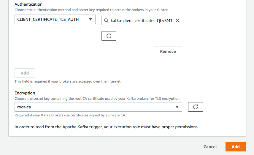 lambda kafka trigger screenshot