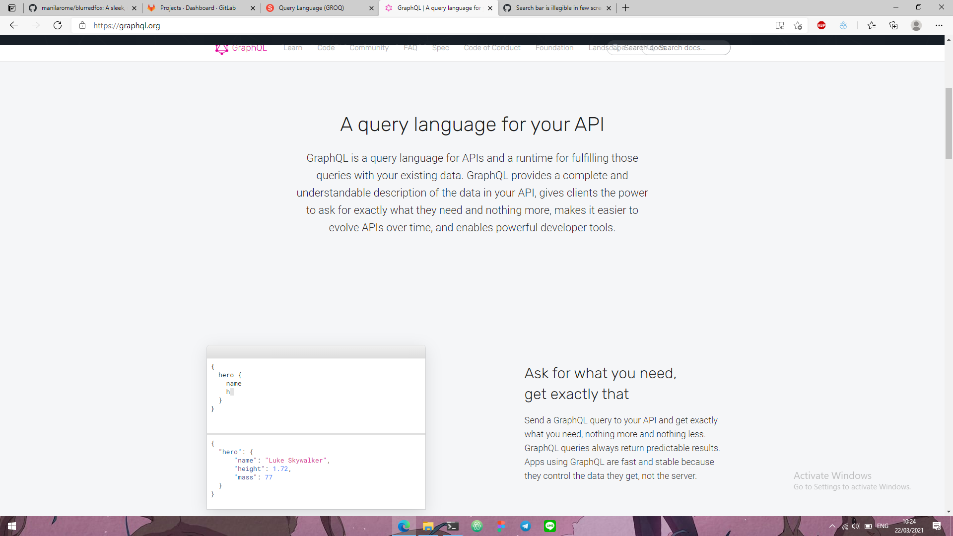 Search bar is illegible in few screens · Issue #1006 · graphql/graphql ...