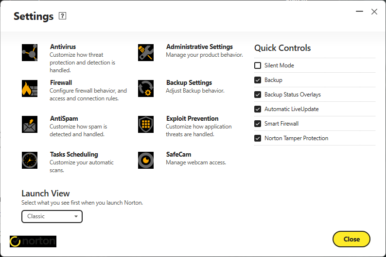 Images in Norton Security windows have a black background · Issue 203
