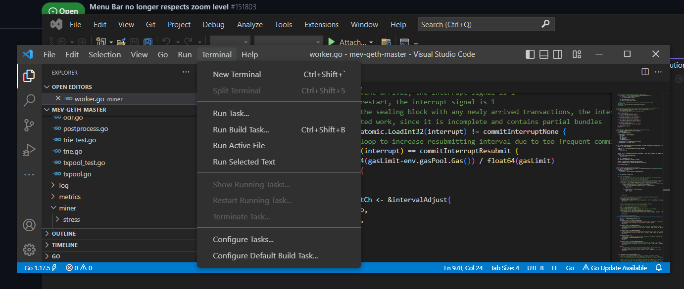 Standardize Zoom behavior across menus/context menus · Issue #151803 ...
