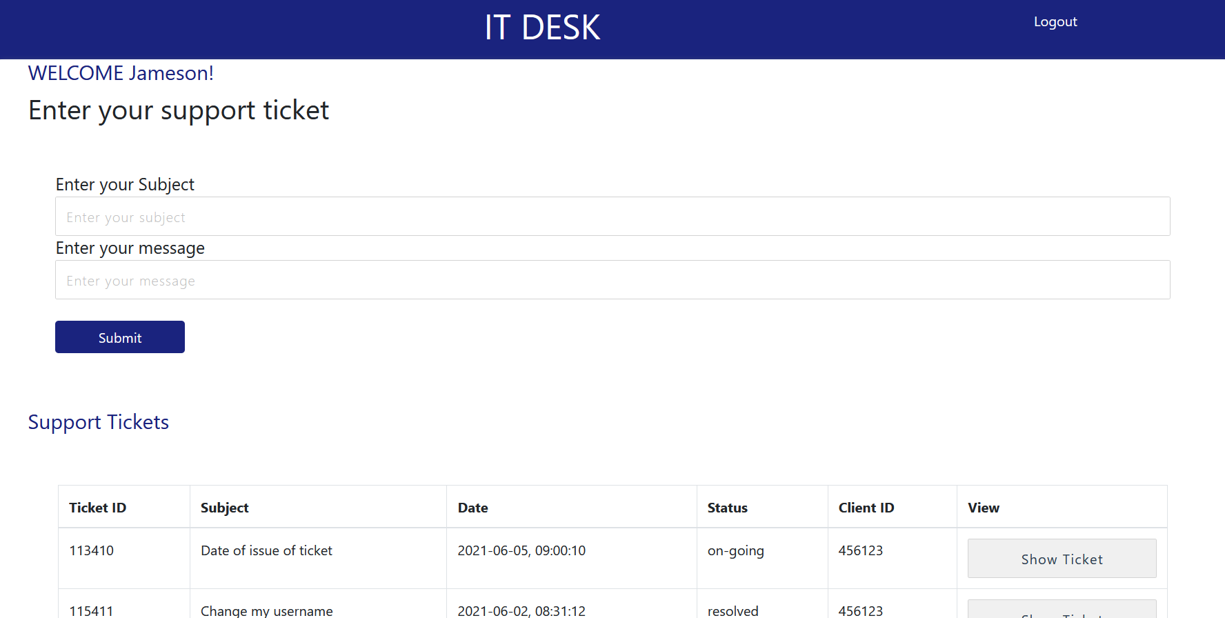 GitHub - simranjeetsingh7896/Ticket-System: A help desk ticketing ...
