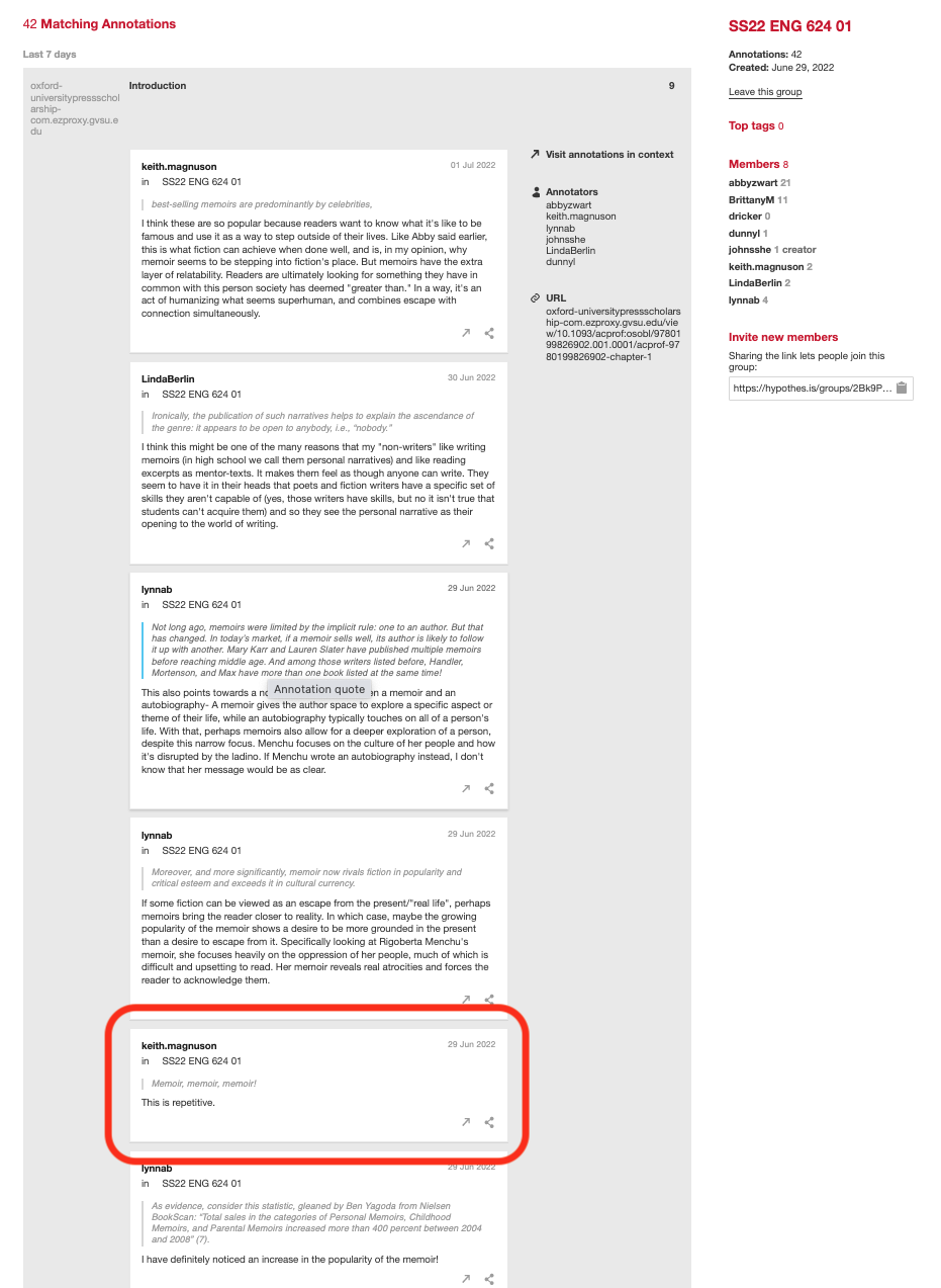 Annotation missing from sidebar but visible in activity page · Issue ...