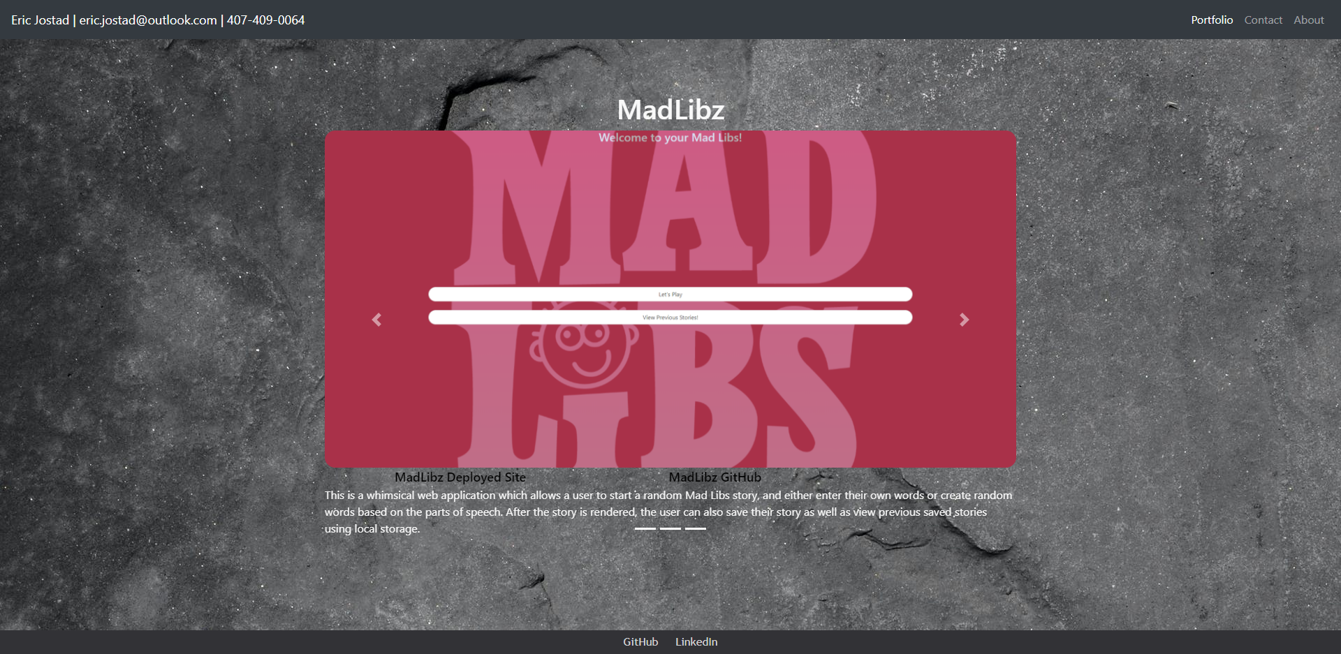 GitHub - EricJostad/Portfolio: A collection of Eric Jostad's projects ...