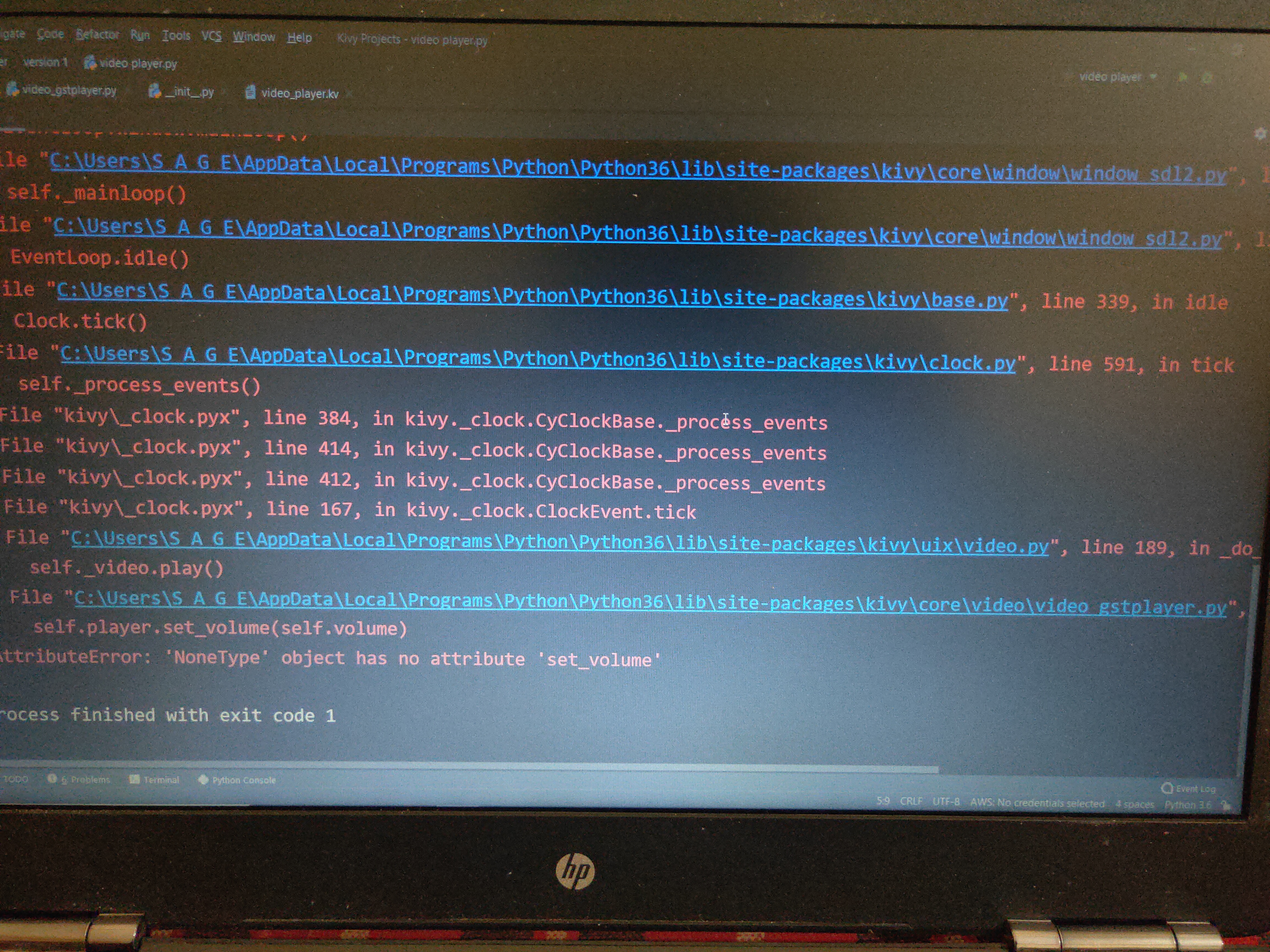 kivy video error 'nonetype object has no attribute set_volume' · Issue ...