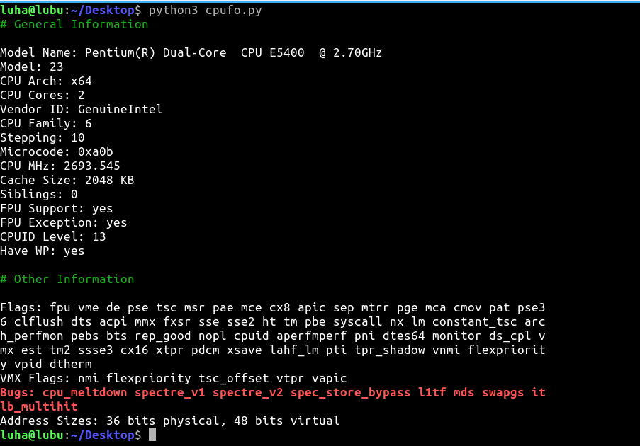 GitHub - mystuffs/cpufo: Tiny script to get minimal information about ...
