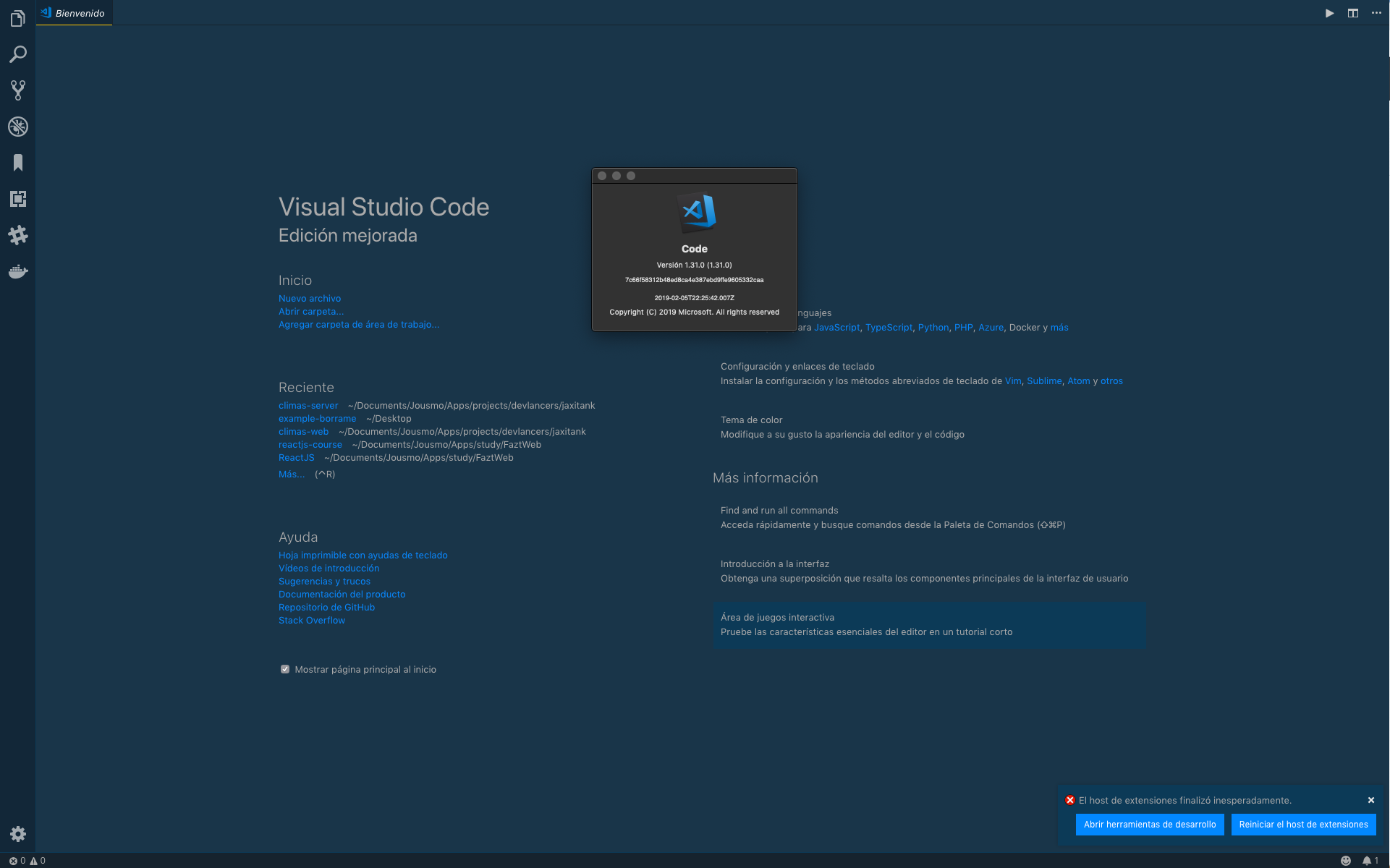 Host Extension Error · Issue #68002 · microsoft/vscode · GitHub