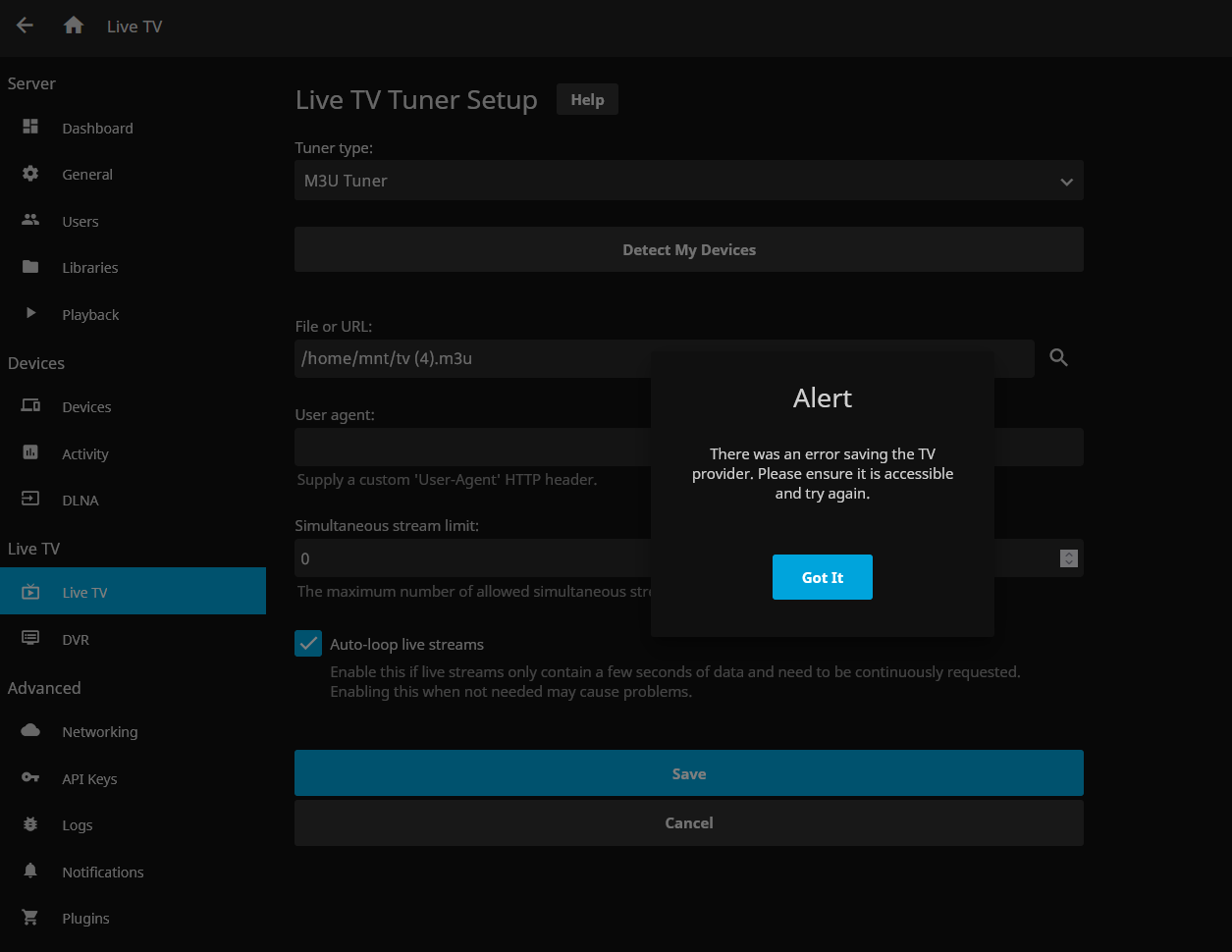 [Issue] M3U cant add a new list just get and error · Issue 10019