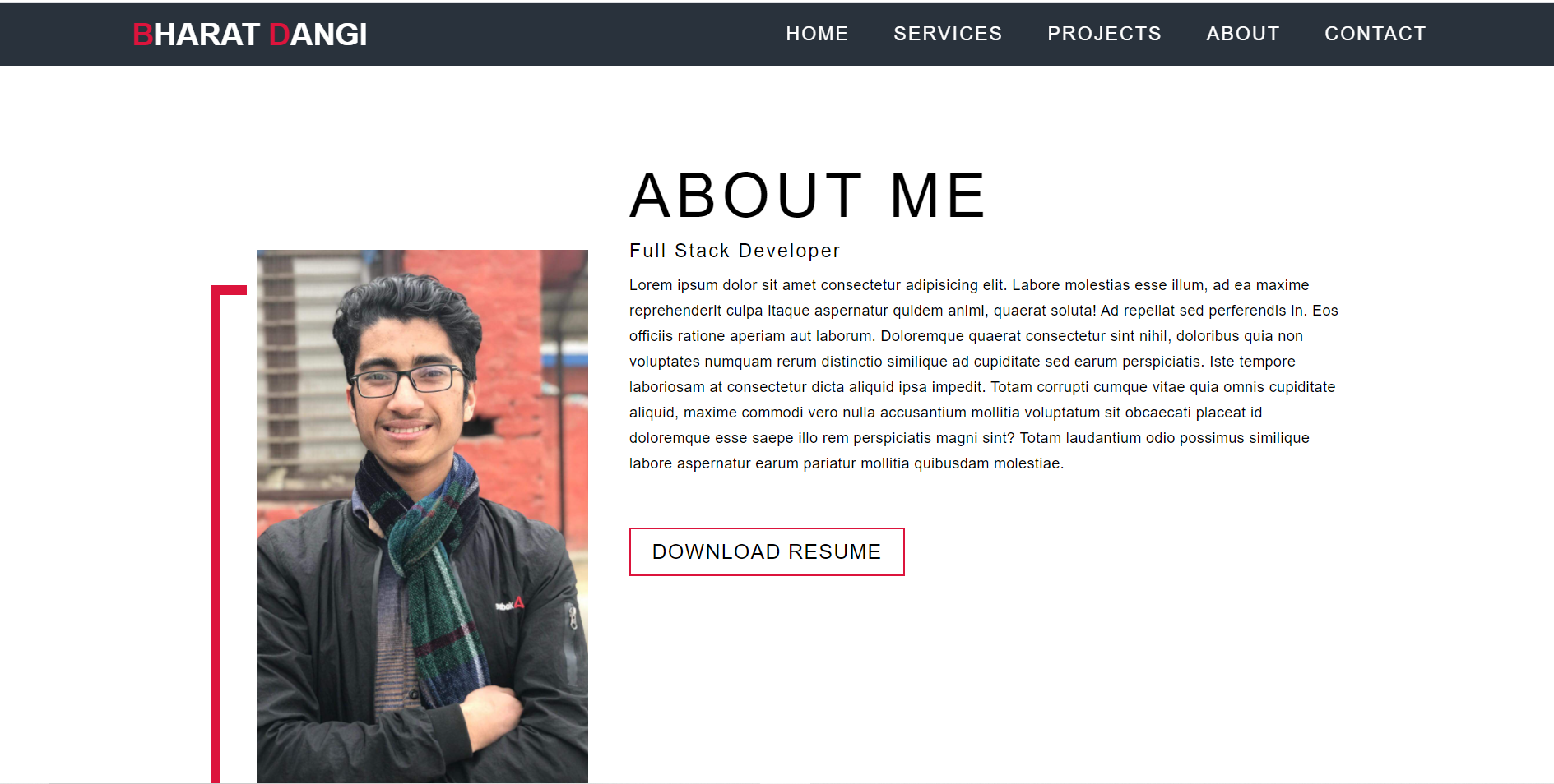 GitHub - bharat-dangi/PortfolioWebsite: Simple portfolio website using ...