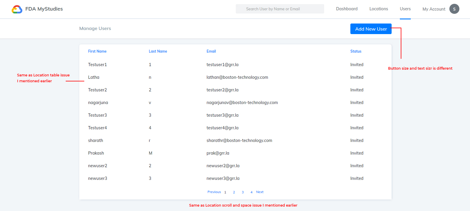UI issue - Users · Issue #1251 · GoogleCloudPlatform/fda-mystudies · GitHub
