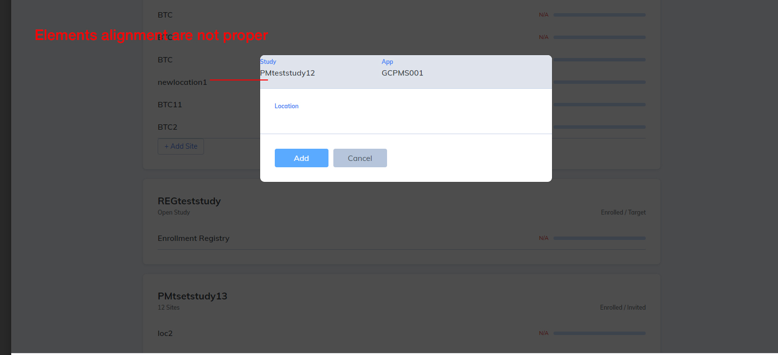 UI issue - Add site popup · Issue #1345 · GoogleCloudPlatform/fda ...