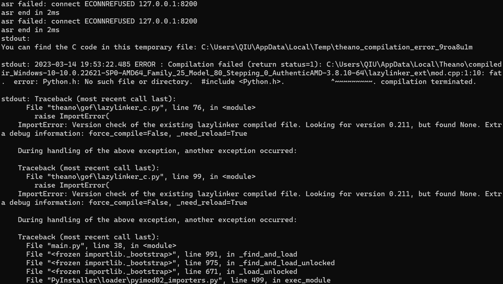 asr failed: connect ECONNREFUSED 127.0.0.1:8200 · Issue #4
