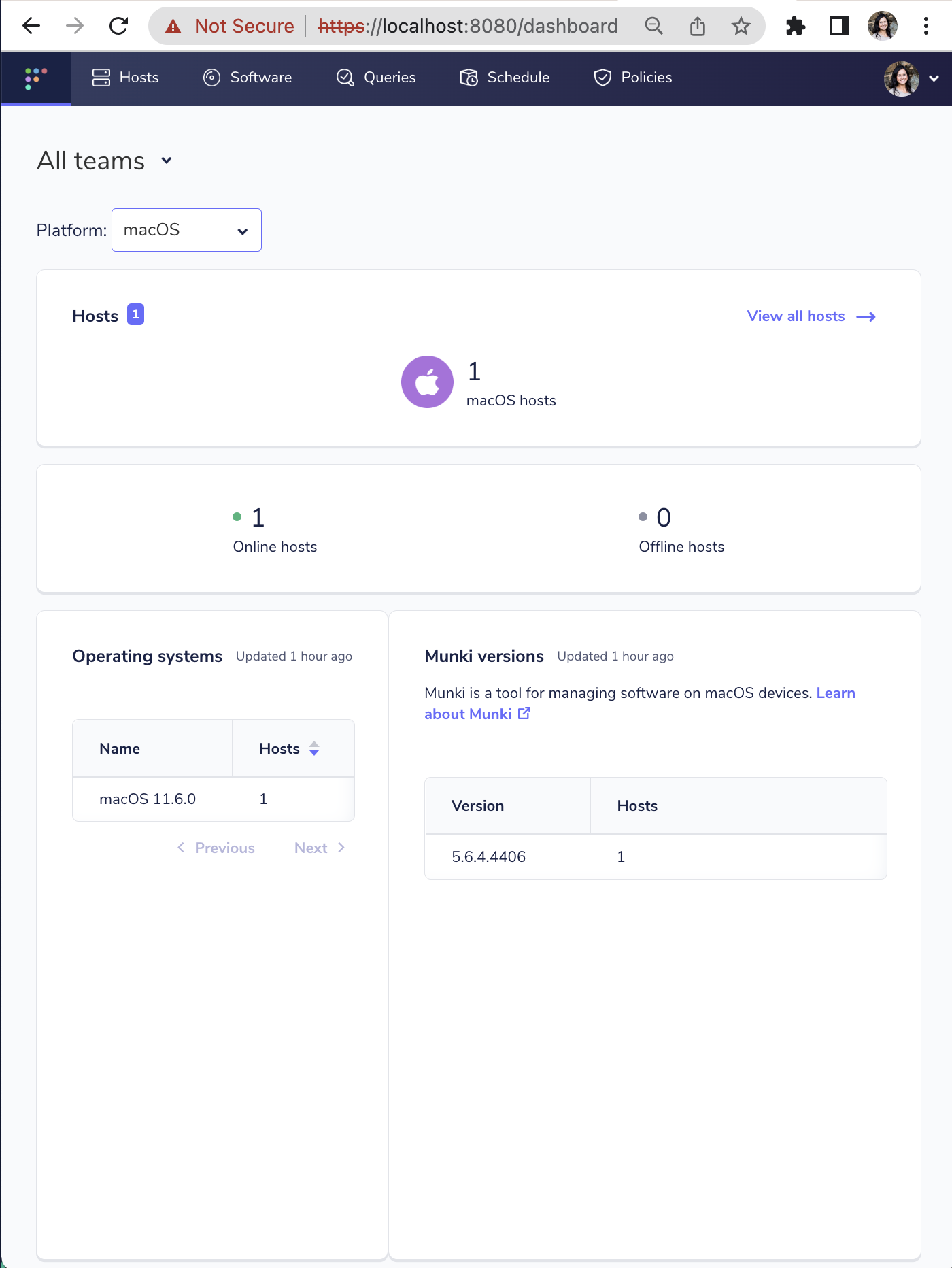 Dashboard UI for macOS: OS and Munki cards not responsive · Issue #7032 ...