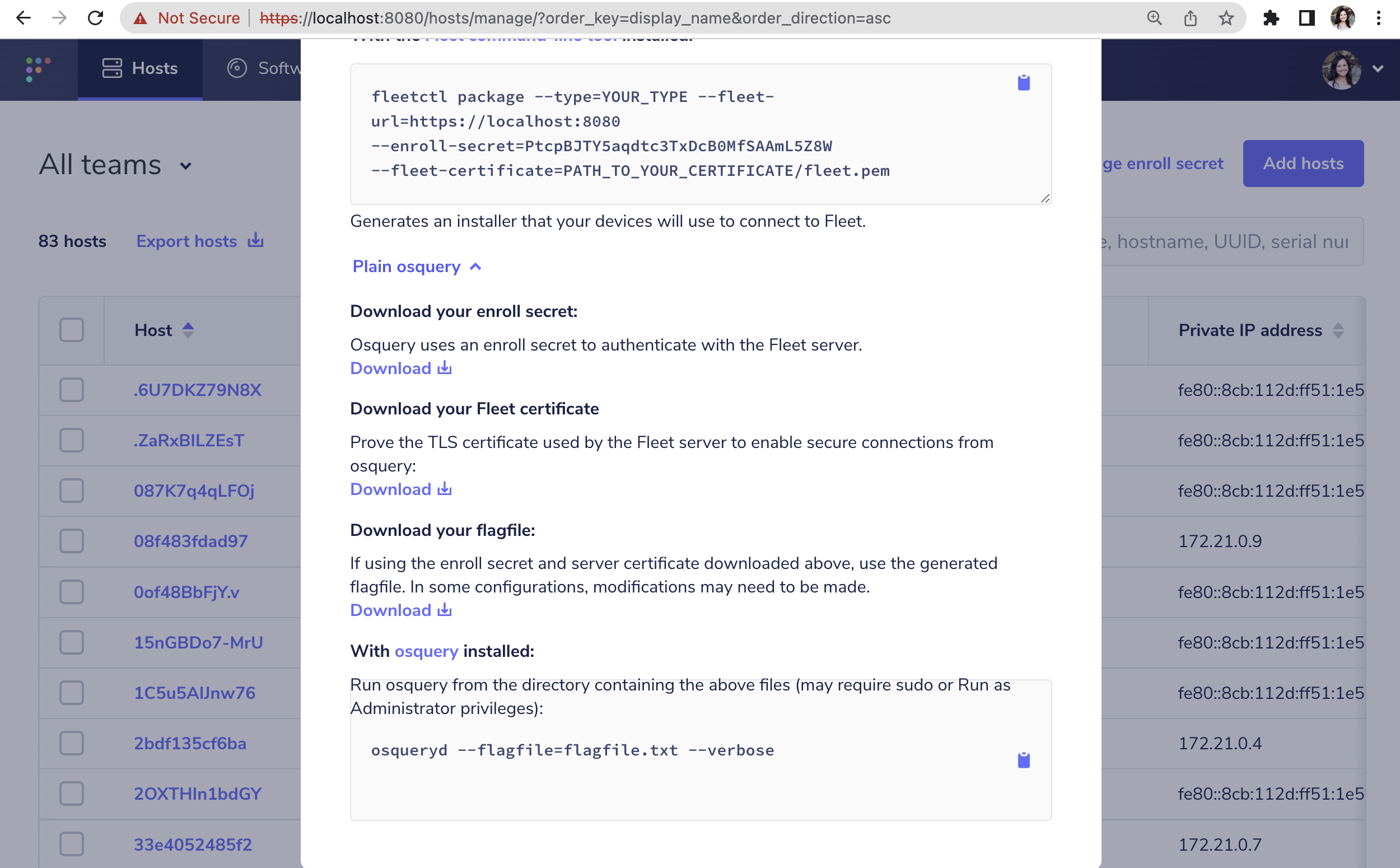 Fleet UI: Add host > Advanced funkiness · Issue #8953 · fleetdm/fleet ...