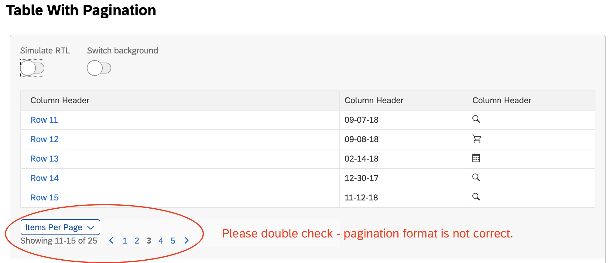 bug: table(core) - Table with pagination format is not aligned with ...