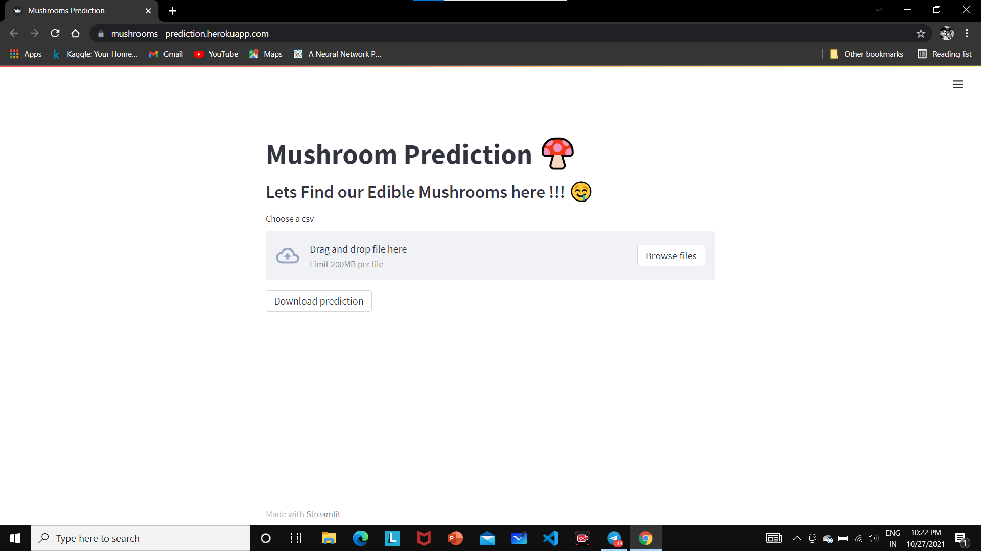 GitHub - SabarinathK/mushrooms_prediction · GitHub