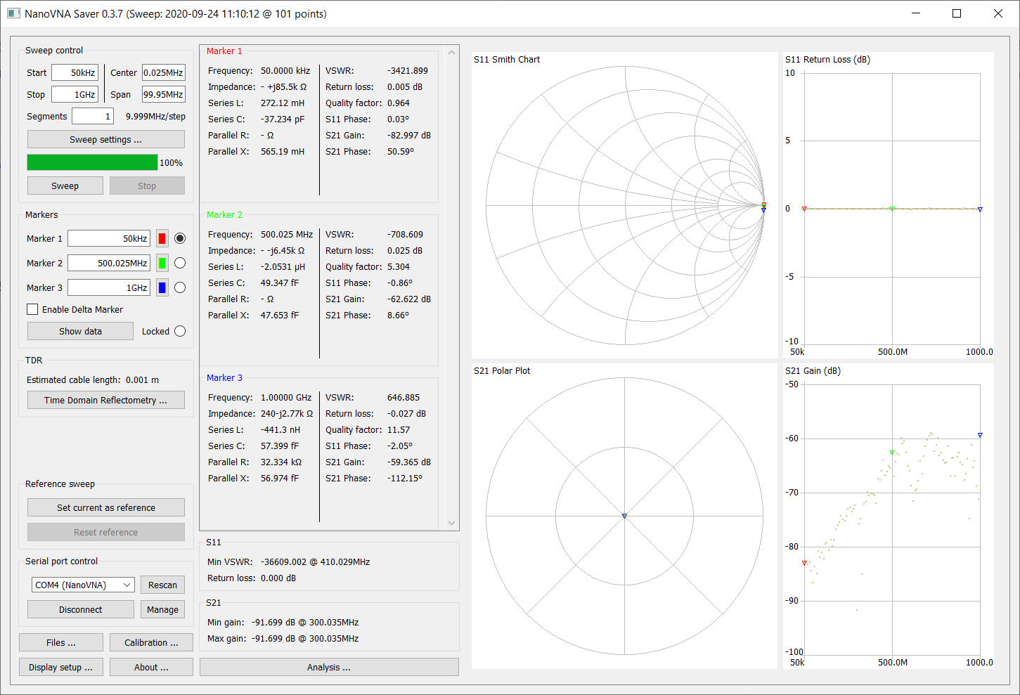 0.3.7 NanoVNA Saver Unable to parse version: 0-2-1 with NanoVNA-F ...
