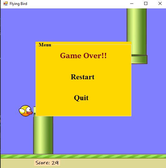 GitHub - nabihaahmad22/Flying_Bird_Game: Flying Bird Game is a Window ...
