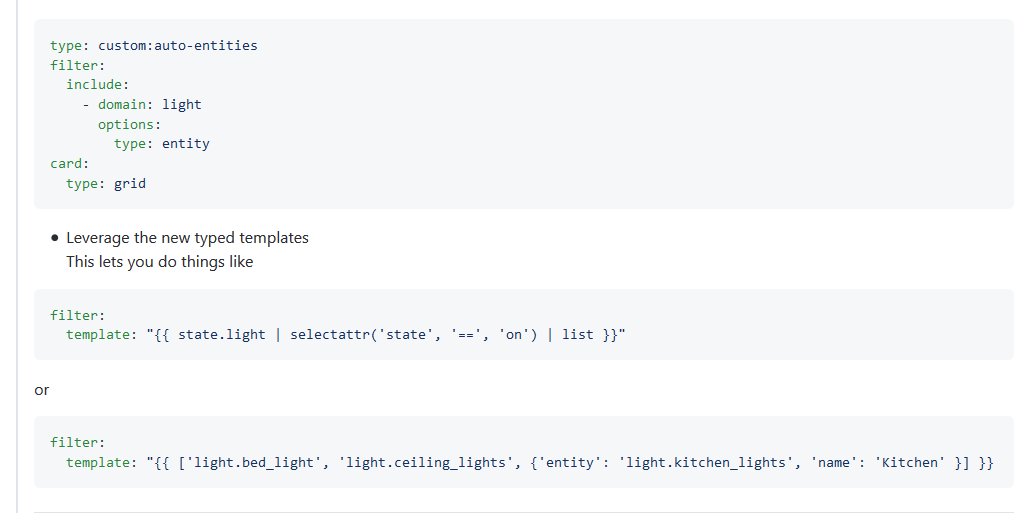 Support for "options" in case of "template" filter · Issue 145