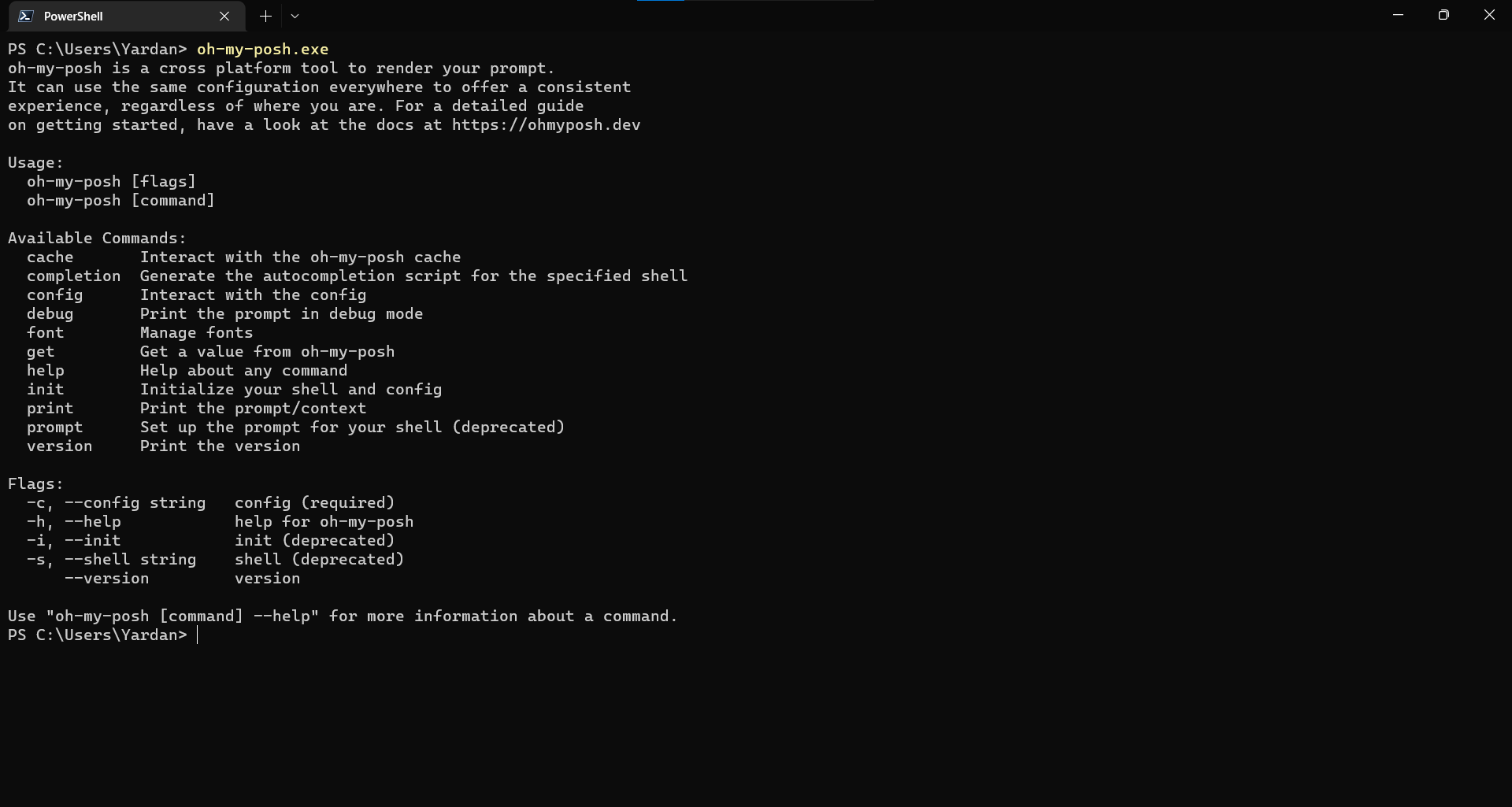 oh-my-posh.exe not running after installed · JanDeDobbeleer oh-my-posh ...