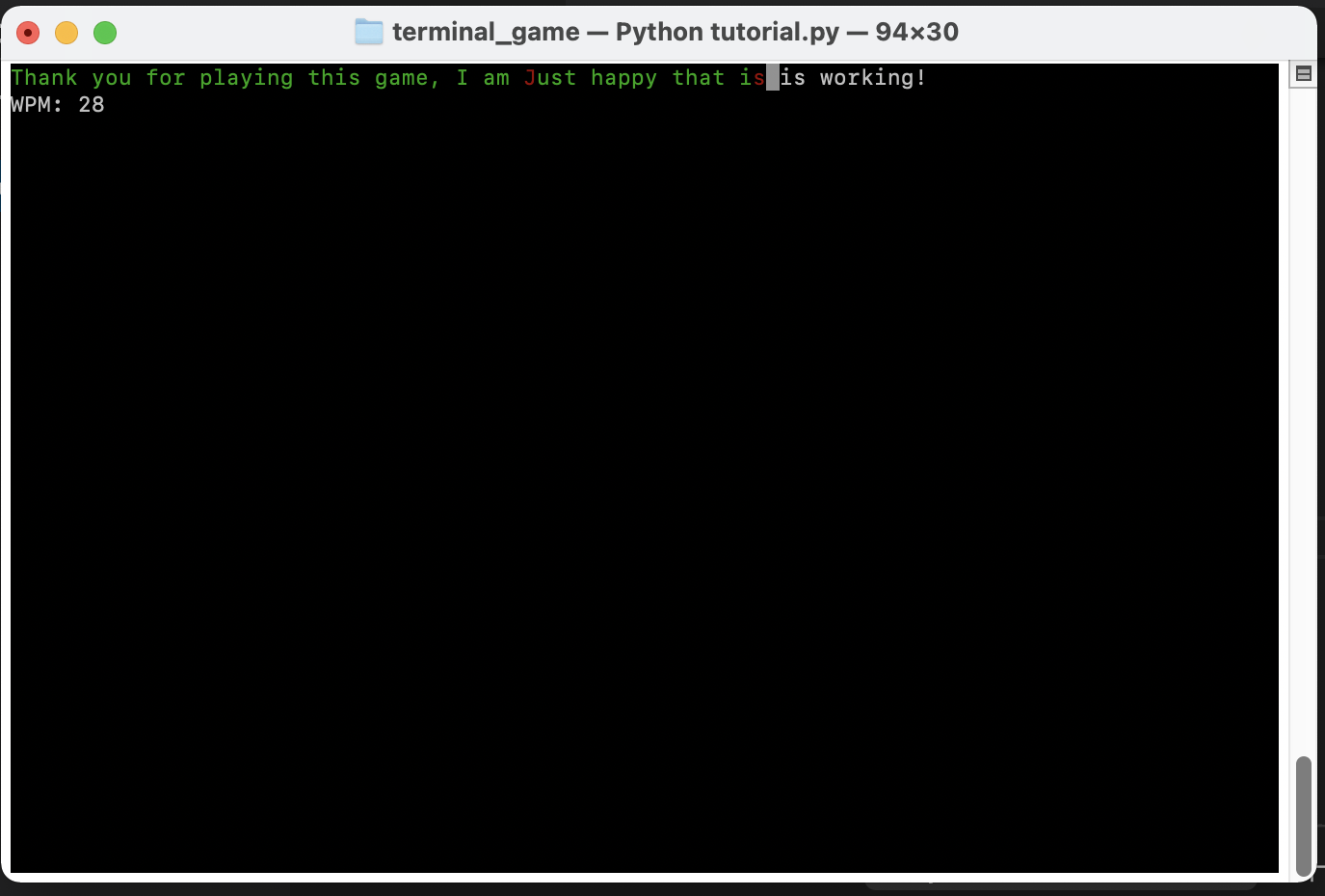 GitHub - jerenteria/terminal_game: Terminal typing game that gives you ...