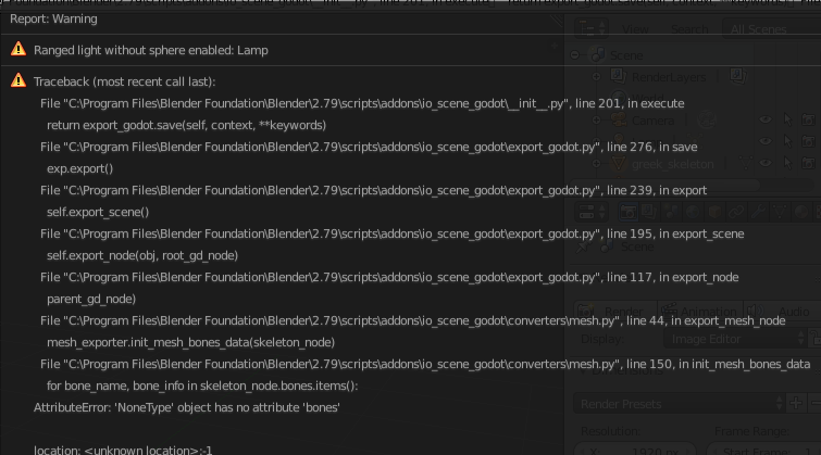 Error exporting Skeleton model · Issue #285 · godotengine/godot-blender ...