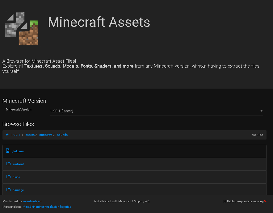 Dark mode · Issue #79 · InventivetalentDev/mcasset.cloud · GitHub