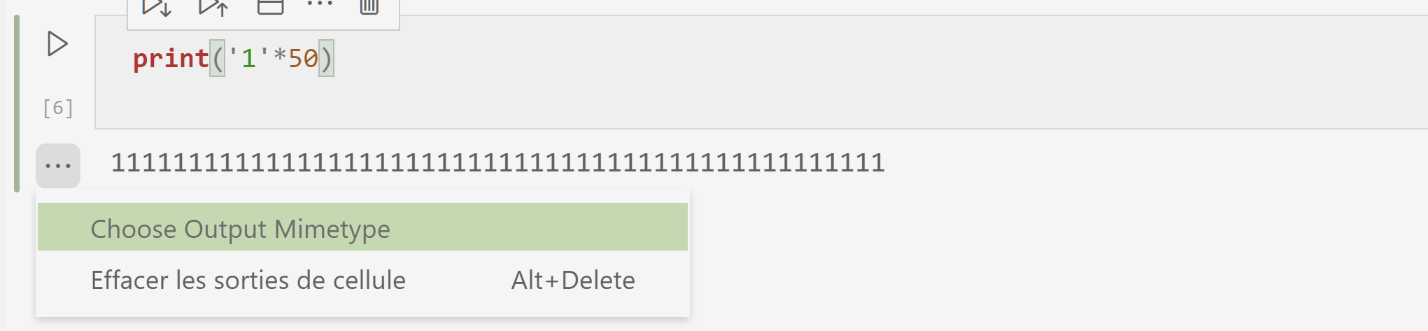 Output context menu is partially covered by insert toolbar · Issue ...
