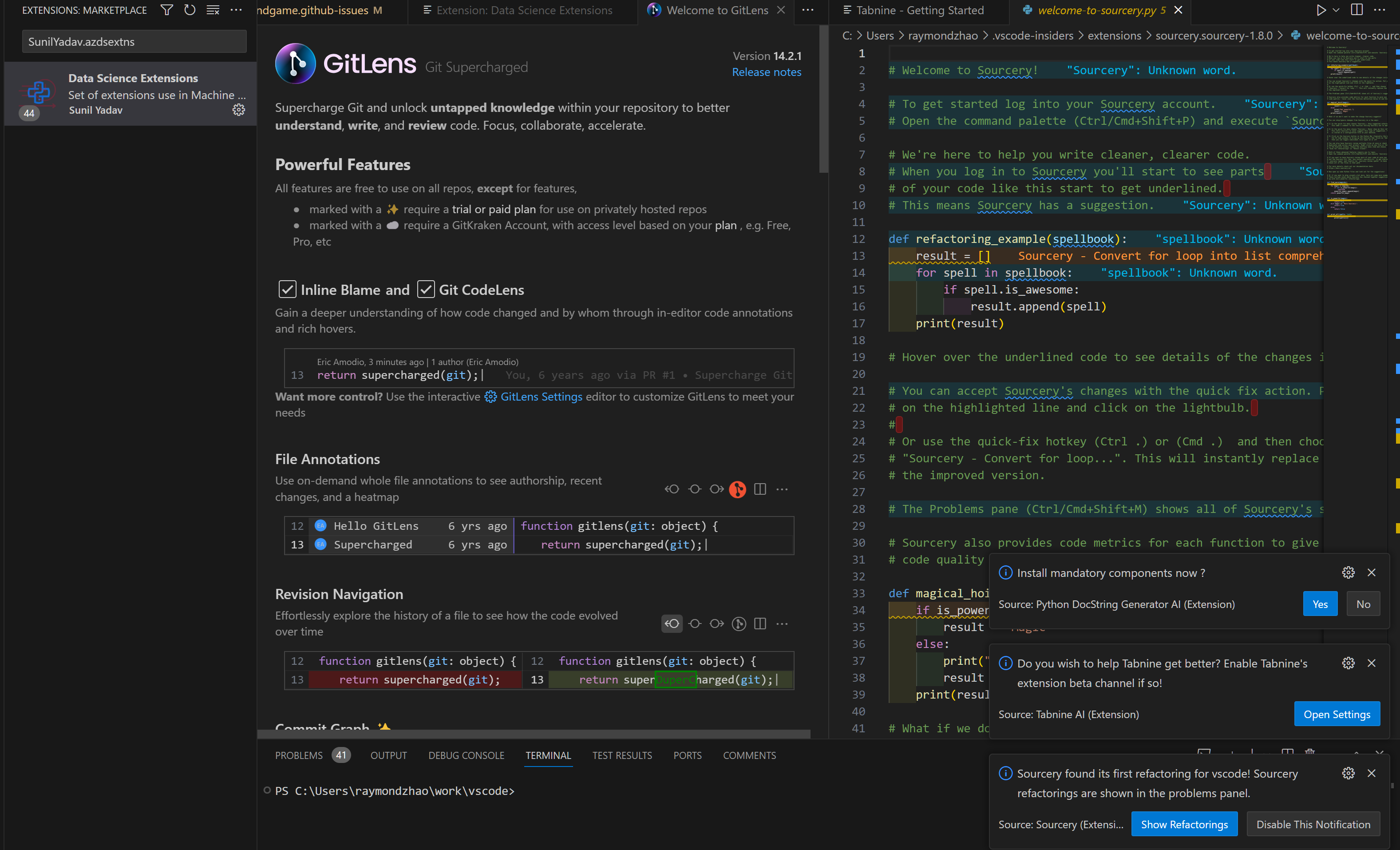 Add ability to mute a getting started page for the extensions being installed through an