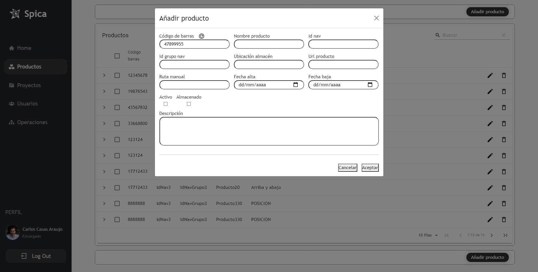 GitHub - CarlosJCasas/WebApp-Storage: Web app para el manejo de la API