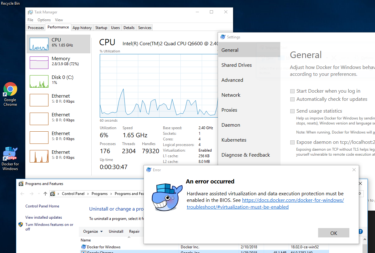 Unable to run Docker on Windows 10 with latest stable/edge · Issue ...