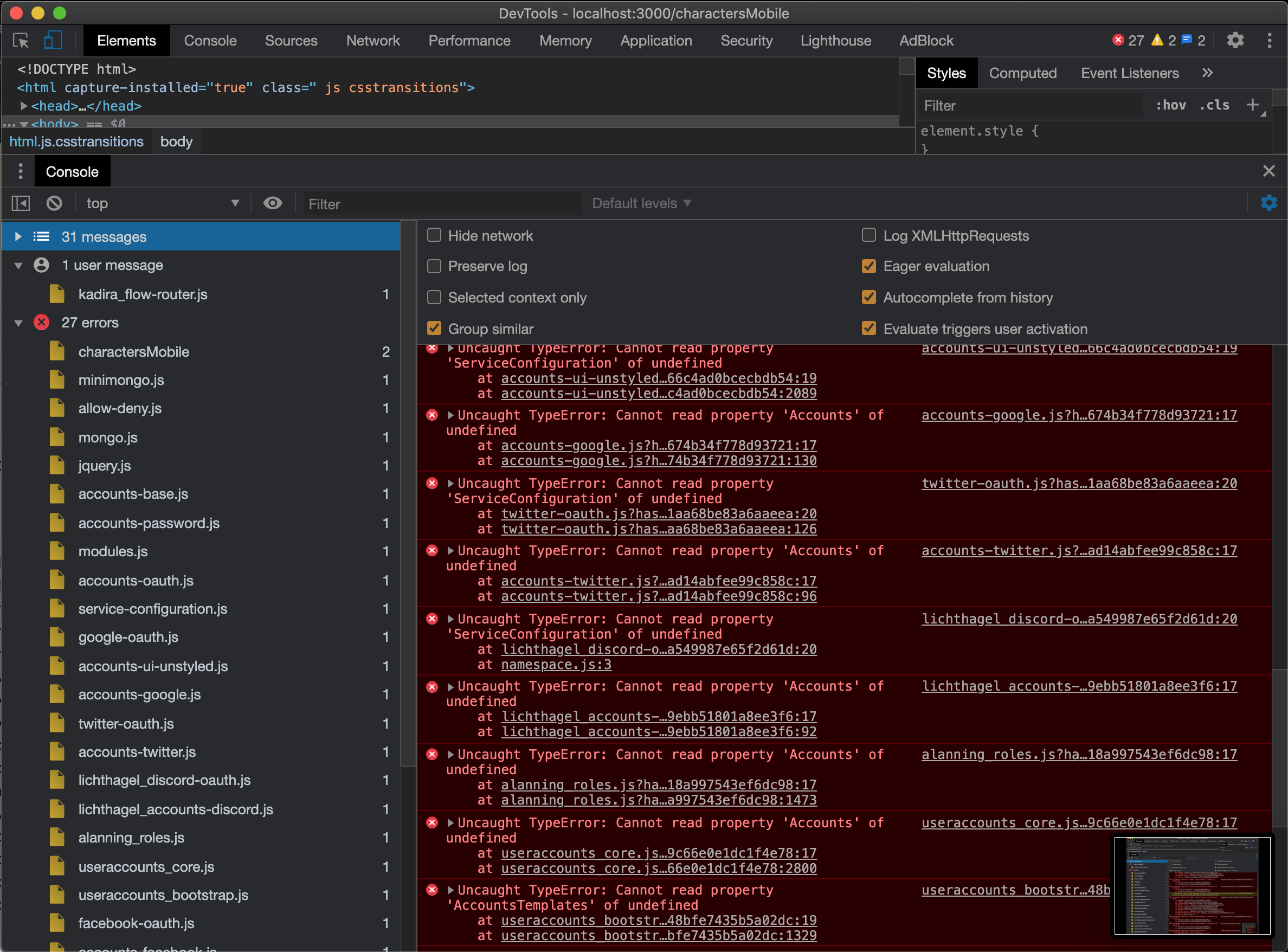Meteor build breaks on 1st refresh · Issue #11132 · meteor/meteor · GitHub