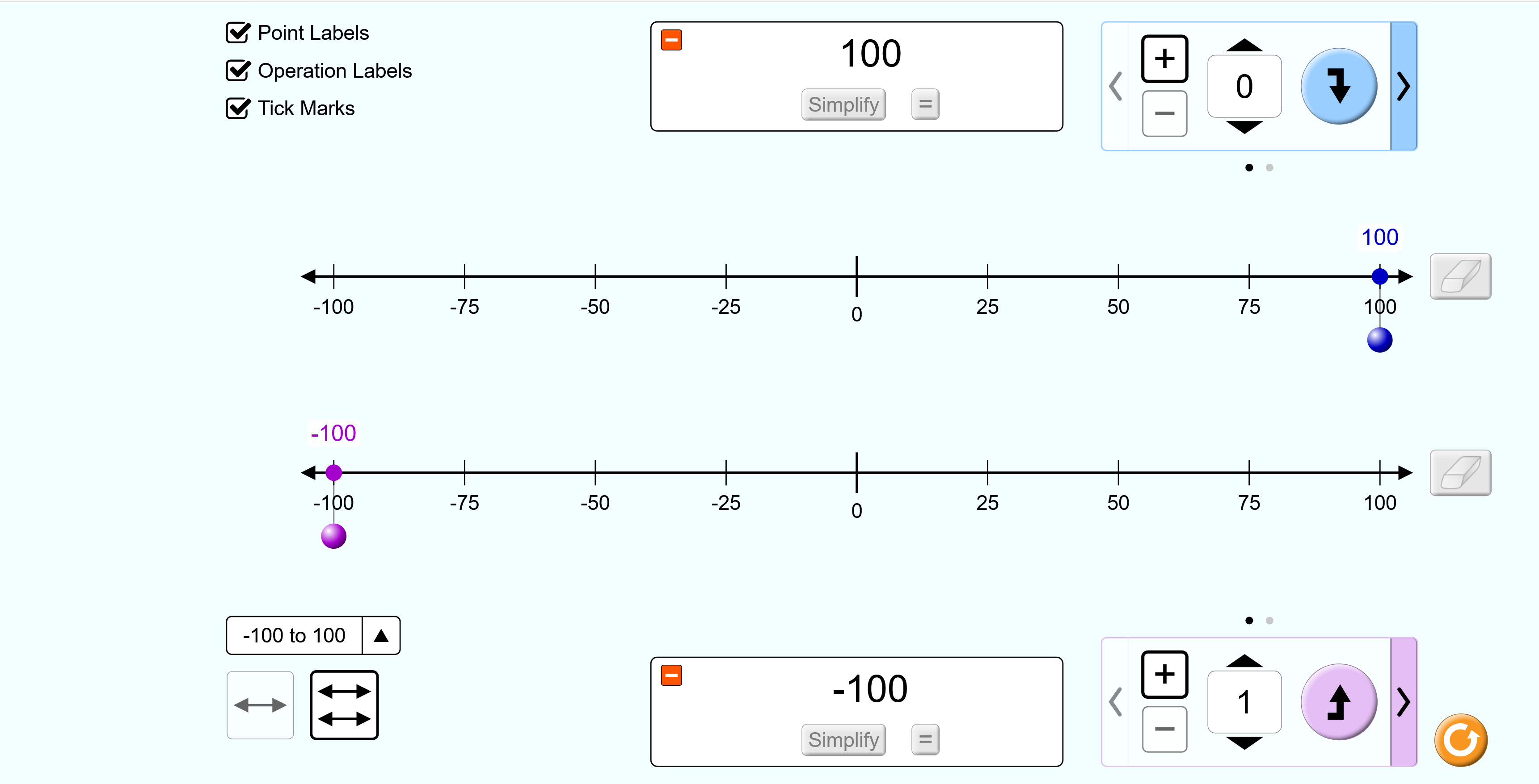 Allow users the choice to have two different axes for number lines ...