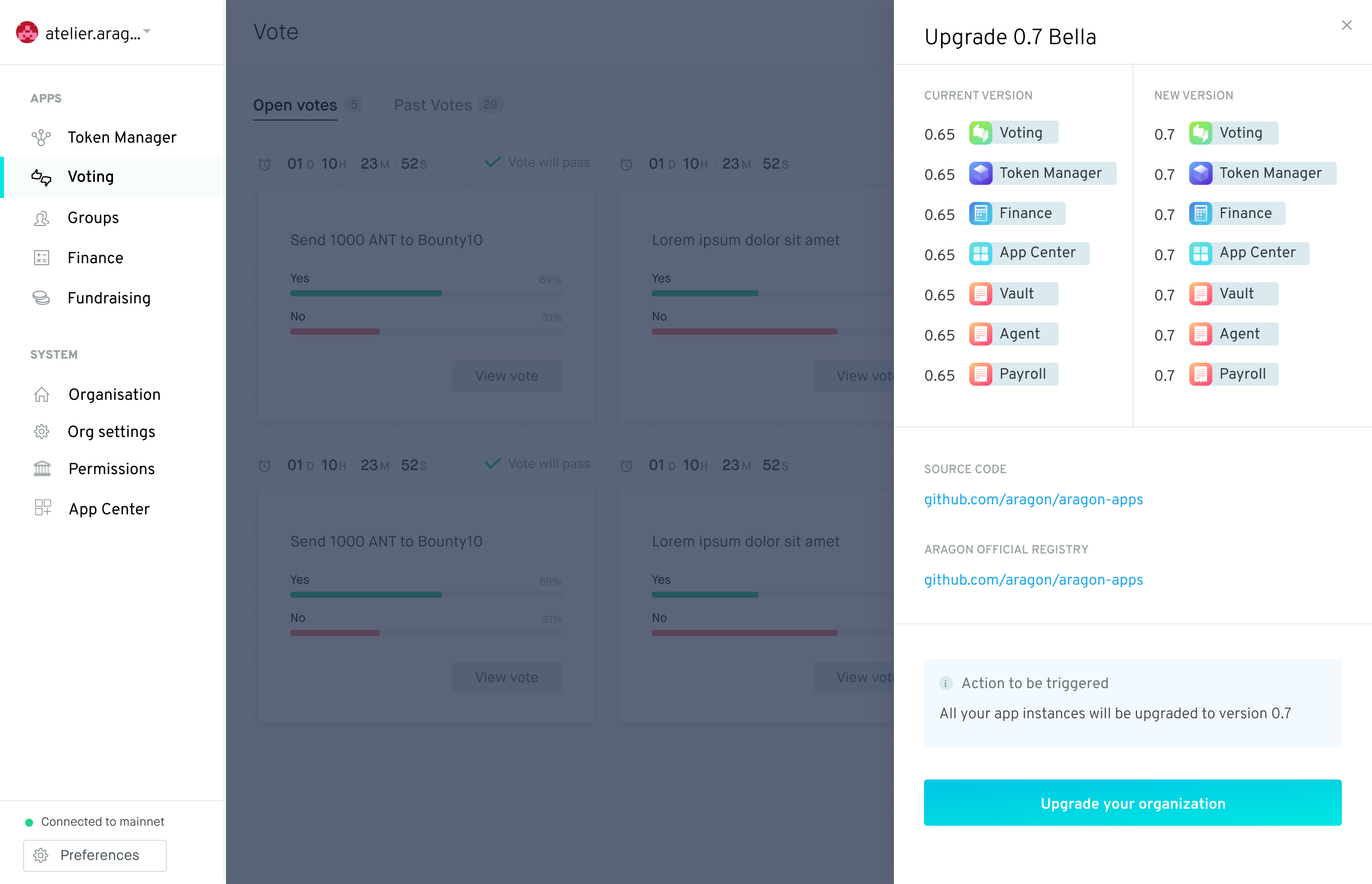 Upgrade all apps at once · Issue #44 · aragonone/product · GitHub
