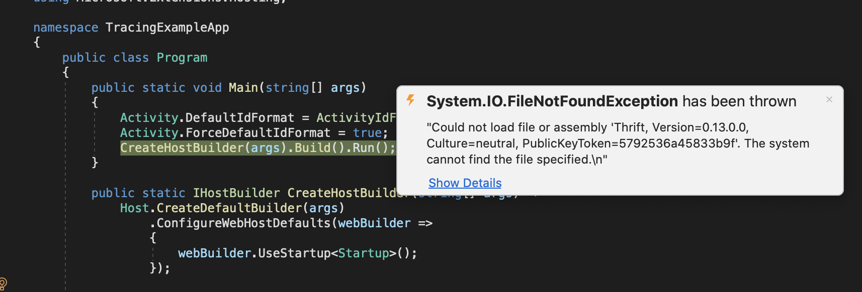 Could not load file or assembly Thrift, Version=0.13.0.0 · Issue #568 ...