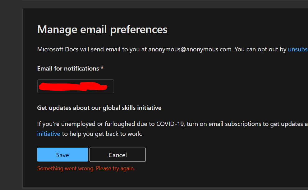 Microsoft Update Email Notification Error on Update and save your “Email for notifications” · Issue #3193 ...