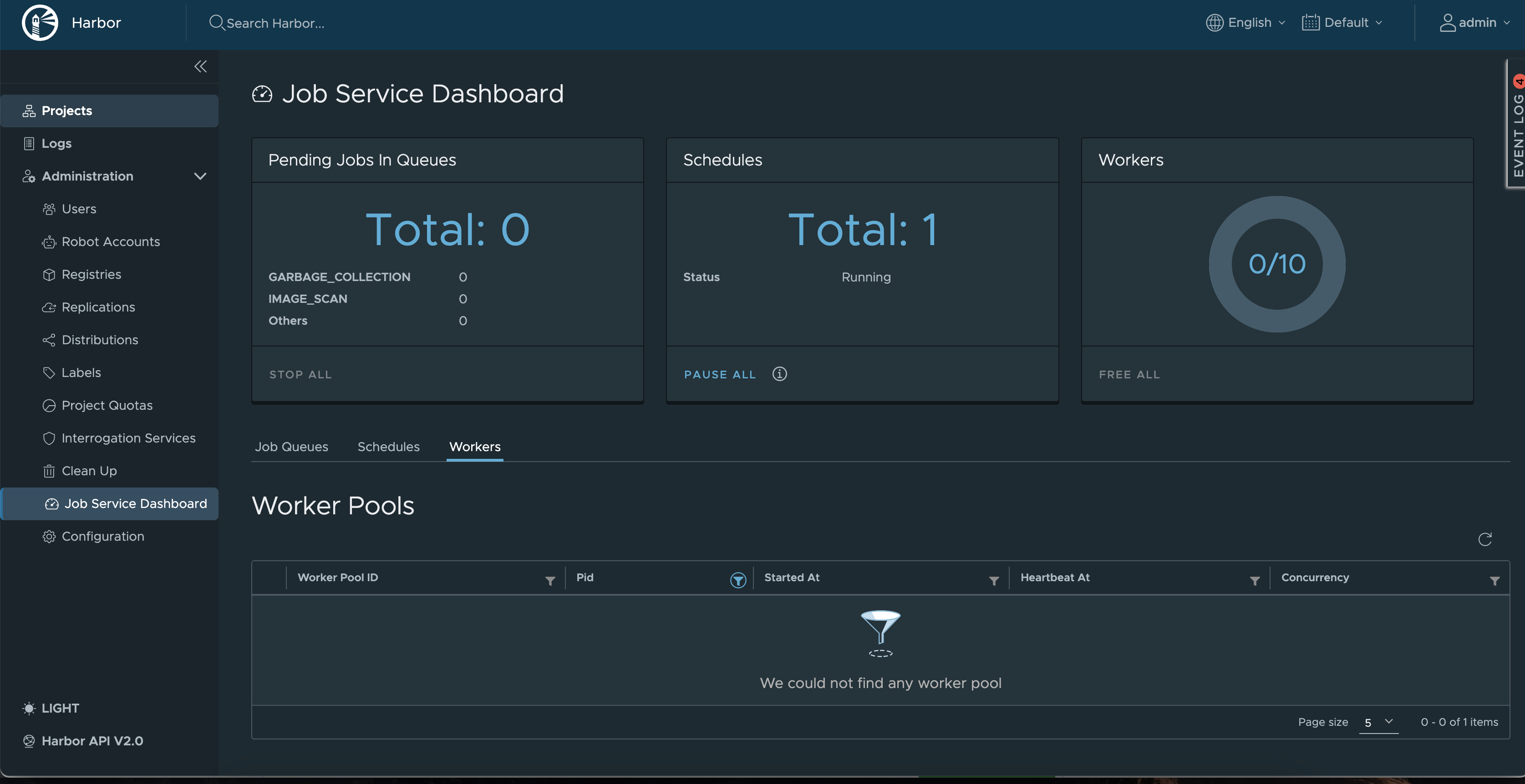 Job Service Dashboard Worker Pools page field filter issue · Issue ...