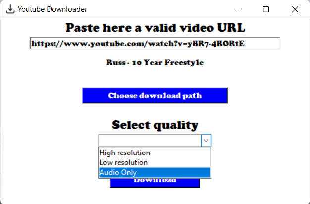 GitHub - pauladam2001/YoutubeDownloader: Python-based basic Youtube ...