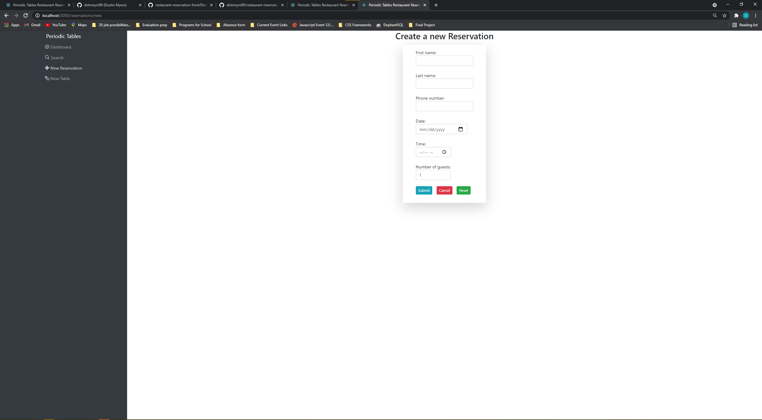 GitHub - Dillon-developer/starter-restaurant-reservation-main