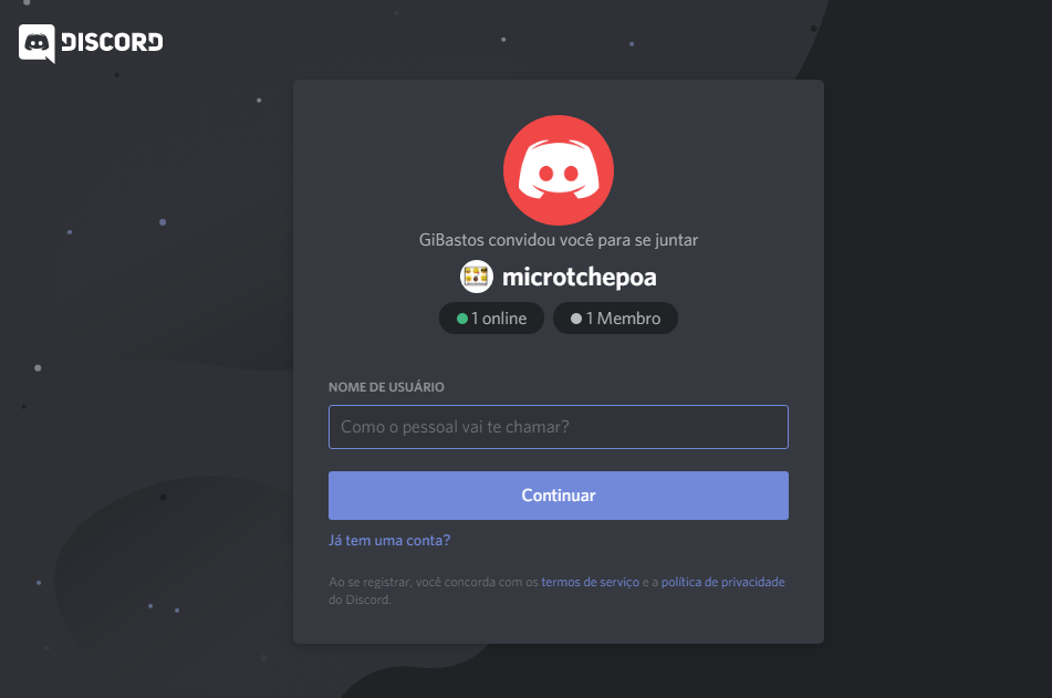 Discord comunidade