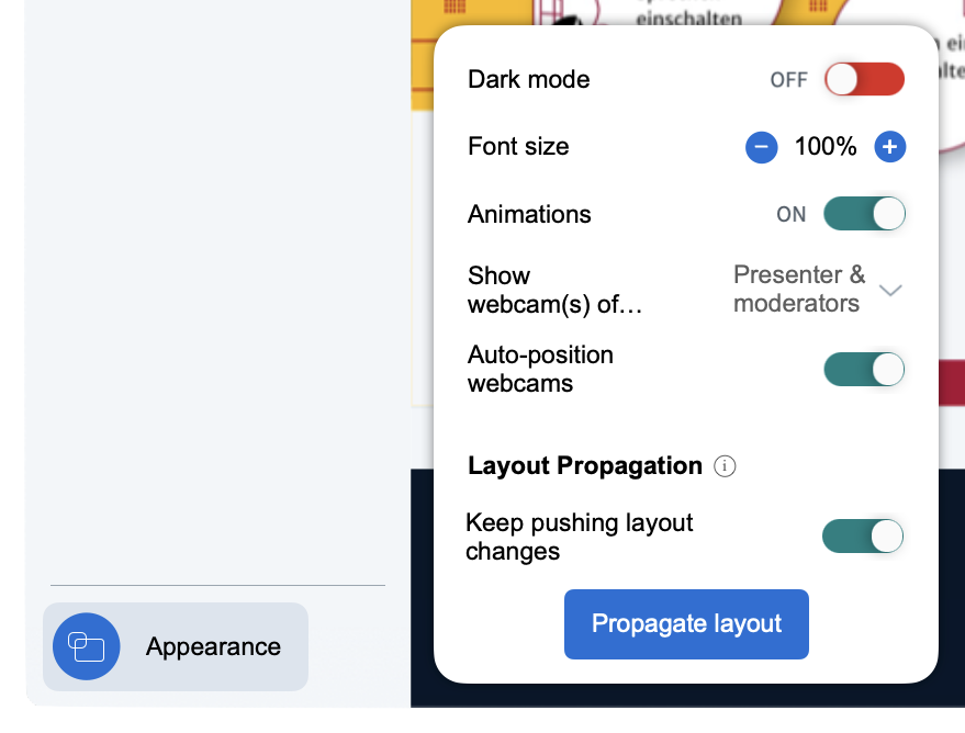 Separate appearance settings · Issue #15815 · bigbluebutton ...