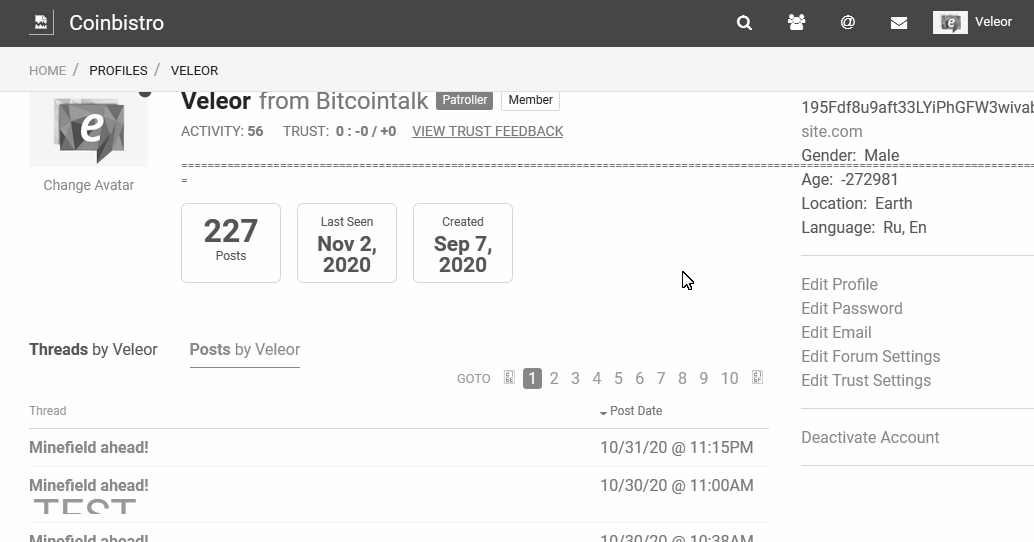 words in angle brackets when editing a profile