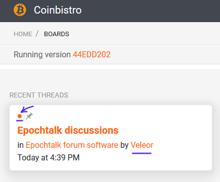 unread posts in the Recent threads