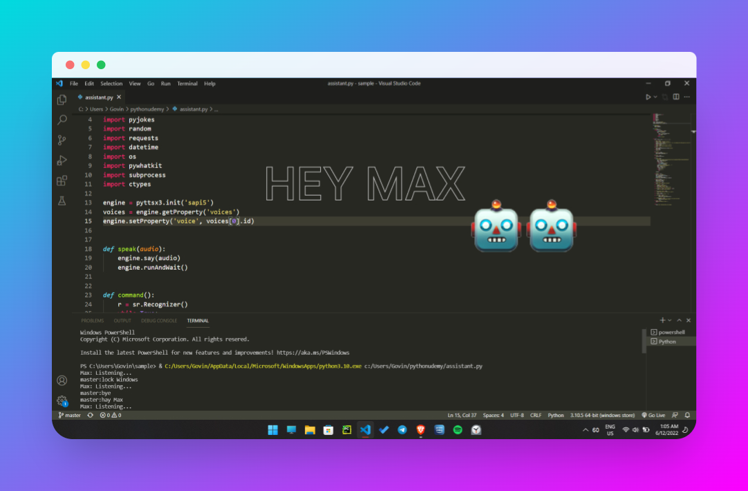 GitHub - govindpg/MAX-PERSONAL-VOICE-ASSISTANT: Virtual personal voice ...