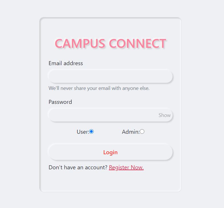 login page