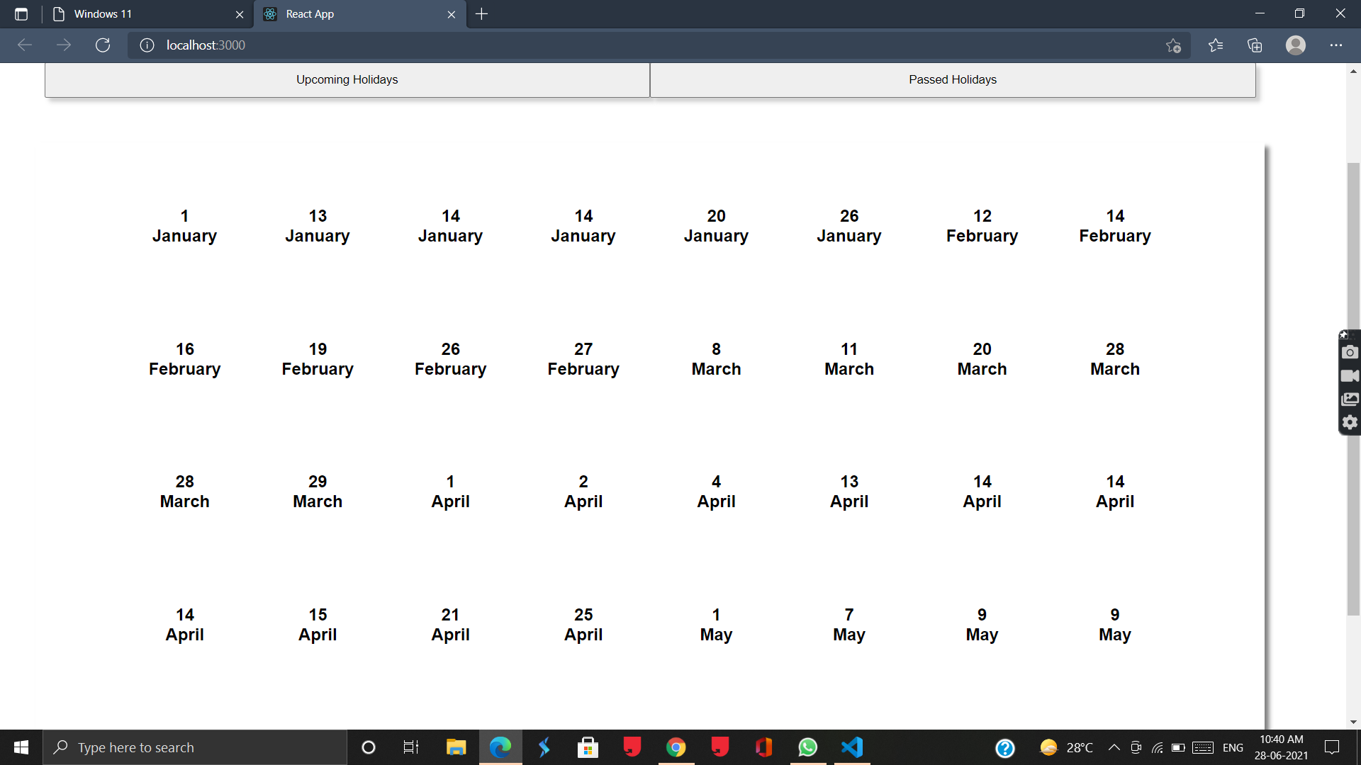 GitHub - Rishav124-hub/calendar: By using react I have made holiday ...