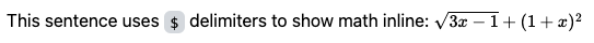 An image of inline math Markdown being displayed